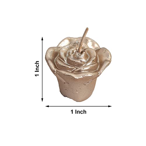 Efavormart Set of 12 Rose Gold Mini Floating Rose Candle Ideal for Aromatherapy Weddings Party Favors Home Decoration Supplies