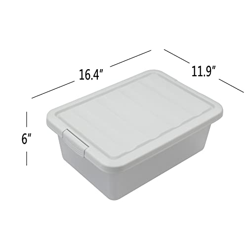 Tyminin 14 L Plastic Storage Box with Black Lids, 2 Packs