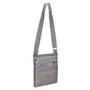 uspeclare heavy duty semi-transparent small mesh purse, see through mesh crossbody bag (grey)