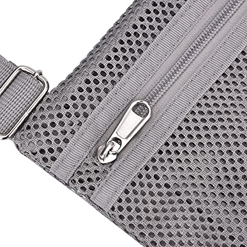 USPECLARE Heavy Duty Semi-Transparent small Mesh Purse, See Through Mesh Crossbody Bag (Grey)