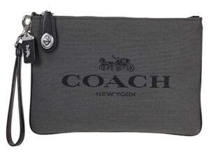coach jacquard turnlock pouch 26 sv/black one size