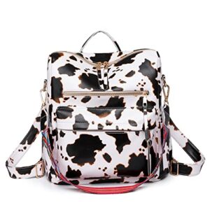 women backpack purse vintage rucksack convertible shoulder bag travel daypack (cow pattern b) one_size