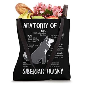 Anatomy of Siberian Husky Gift for Dog Lovers Gifts Tote Bag