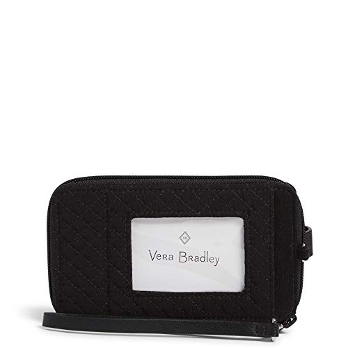 Vera Bradley Women's Microfiber Smartphone Wristlet With RFID Protection, True Black, One Size