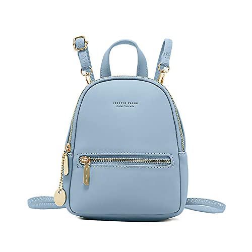 LISM Mini Backpack Purse for Women Casual Leather Small Daypack for Teen Girls Shoulder Bag Small Backpack - Blue