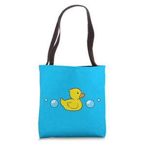 cute rubber duck in water love rubber ducks tote bag