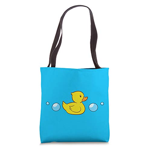 Cute Rubber Duck In Water Love Rubber Ducks Tote Bag