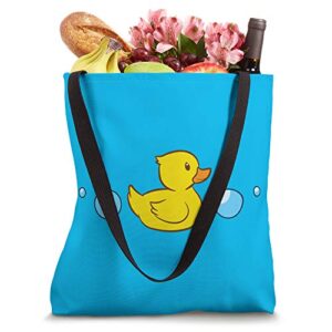 Cute Rubber Duck In Water Love Rubber Ducks Tote Bag