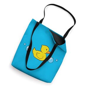 Cute Rubber Duck In Water Love Rubber Ducks Tote Bag