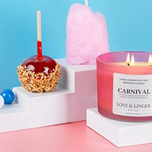 Grape Candle | Bubble Gum Candle | Cotton Candy Candle | Fun Candles | Luxury Soy & Beeswax Candles for Home | 16 oz. Large Jar 3 Wick Candle | Cool Candles