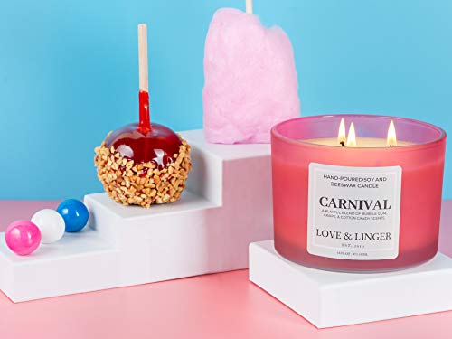 Grape Candle | Bubble Gum Candle | Cotton Candy Candle | Fun Candles | Luxury Soy & Beeswax Candles for Home | 16 oz. Large Jar 3 Wick Candle | Cool Candles