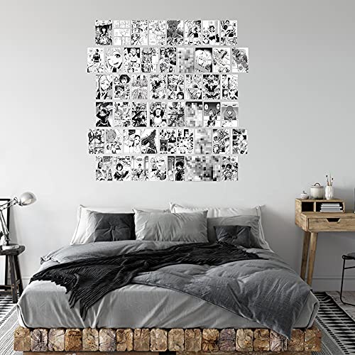 TICIAGA 50PCS Anime Panel Aesthetic Pictures Wall Collage Kit, Anime Style Photo Collection Dorm Decor for Teens&Young Adults, Wall Prints Kit, Small Posters for Room Bedroom Aesthetic