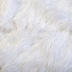 Luxury Fluffy Faux Fur Throw Blanket, Mongolian Long Hair White 50" x 60"