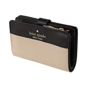 kate spade new york staci colorblock medium compact bifold wallet (warm beige)