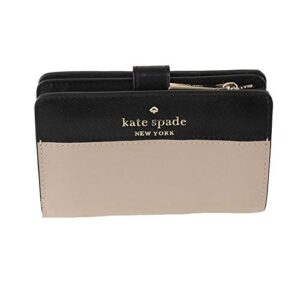 Kate Spade New York staci colorblock medium compact bifold wallet (Warm Beige)