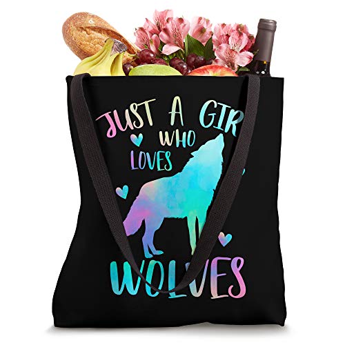 Just a Girl Who Loves wolves Watercolor Cute wolf lover Tote Bag