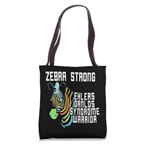 ehlers danlos syndrome awareness zebra strong eds warrior tote bag