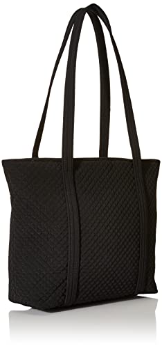 Vera Bradley Women's Microfiber Small Vera Tote Bag, Black 2, One Size