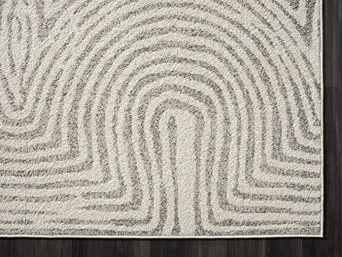 Abani Large Area Rug - Farmhouse Rugs, Stain and Shedding Resistant Large Area Rugs for Living Room, Brown Beige African Pattern ​Dining Room Rug, Rectangle Large Rugs 7'9" x 10'2"