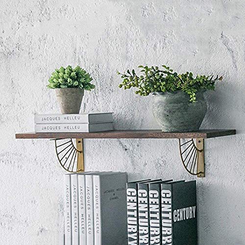 SMLZV Floating Shelves Wall Mounted,Commodity Shelf Multi-Purpose Storage Rack Iron Wooden Bookshelf Living Room,Cafe Wall Decoration,Multi-Size Optional (Size : Medium)