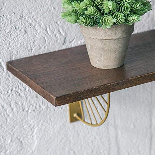 SMLZV Floating Shelves Wall Mounted,Commodity Shelf Multi-Purpose Storage Rack Iron Wooden Bookshelf Living Room,Cafe Wall Decoration,Multi-Size Optional (Size : Medium)