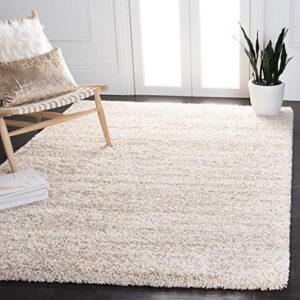 safavieh hudson shag collection 5’1″ x 7’6″ ivory/beige sgh295c modern abstract non-shedding living room bedroom dining room entryway plush 2-inch thick area rug