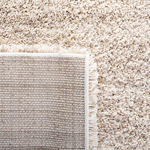 SAFAVIEH Hudson Shag Collection 5'1" x 7'6" Ivory/Beige SGH295C Modern Abstract Non-Shedding Living Room Bedroom Dining Room Entryway Plush 2-inch Thick Area Rug