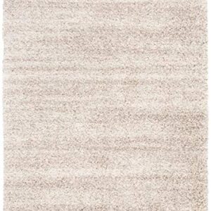SAFAVIEH Hudson Shag Collection 5'1" x 7'6" Ivory/Beige SGH295C Modern Abstract Non-Shedding Living Room Bedroom Dining Room Entryway Plush 2-inch Thick Area Rug