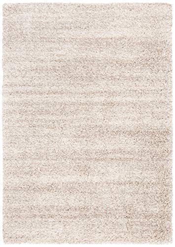 SAFAVIEH Hudson Shag Collection 5'1" x 7'6" Ivory/Beige SGH295C Modern Abstract Non-Shedding Living Room Bedroom Dining Room Entryway Plush 2-inch Thick Area Rug