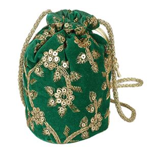 LONGING TO BUY Indian Velvet Potli (Pack of 6 Potli Bag in assorted colors), Jwelery Pouch, Coins Pouch, Small