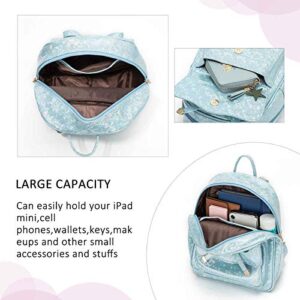 KL928 Girls Mini Backpack Purse Bowknot Cute PU leather Casual Travel Daypacks for Women (Blue)