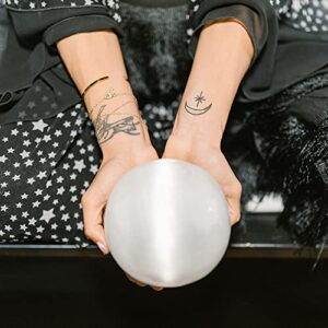 JIC Gem 4 Inch(100mm) Selenite Crystal Sphere Healing Crystal Ball for Meditation, Home Decoration
