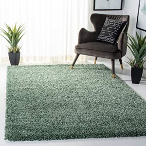 safavieh hudson shag collection 7′ square green sgh220y modern solid non-shedding living room bedroom dining room entryway plush 2-inch thick area rug