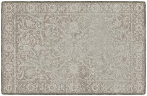 brumlow mills georgiana traditional distressed floral print pattern home indoor area rug for living room decor, dining, kitchen rug, or bedroom mat, 30″ x 46″, neutral