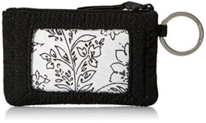 vera bradley women’s microfiber zip id case wallet, true black, one size