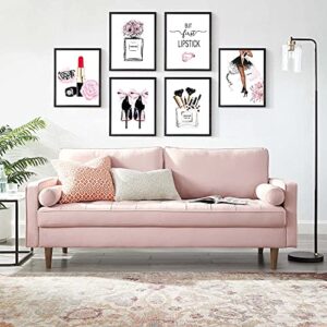 HoozGee Fashion Wall Art Prints Set of 6 Pink Room Decor Makeup Art Pictures Wall Decor Canvas Prints Art Posters Perfume Lipstick Artwork Girls Room Decor for Bedroom (8"x10" UNFRAMED)