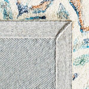 Safavieh Capri Collection 3' Square Ivory/Blue CPR208A Handmade Premium Wool Area Rug