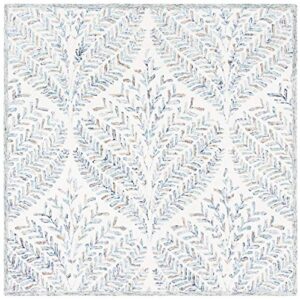 Safavieh Capri Collection 3' Square Ivory/Blue CPR208A Handmade Premium Wool Area Rug