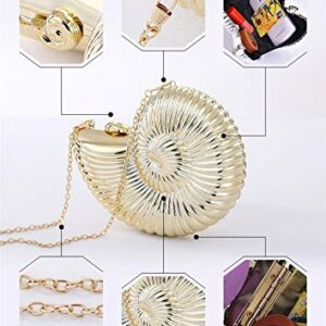 Aimeely Women Creative Conch Shell Prom Party Clutch Purse Acrylic Chain Strap Shoulder Bags Sliver