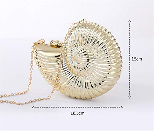 Aimeely Women Creative Conch Shell Prom Party Clutch Purse Acrylic Chain Strap Shoulder Bags Sliver