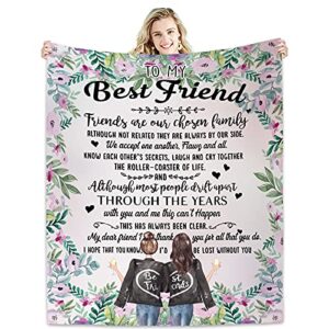 hcoviv blanket 50″ x 60″ – best friend birthday gifts for women – unique friendship gifts for dear friends, bff, besite, thoughtful besties gift ideas for women throw blankets