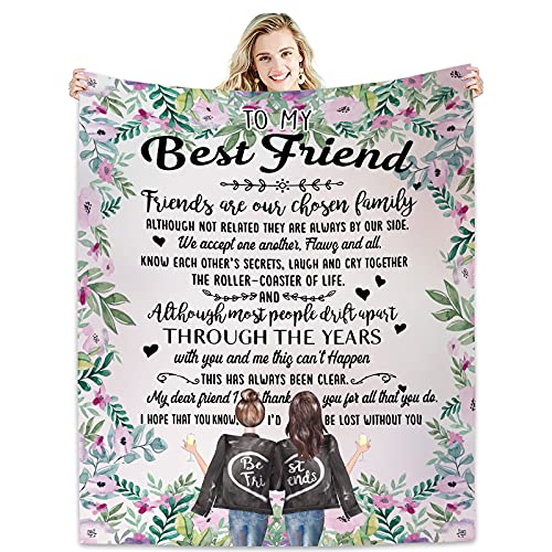 Hcoviv Blanket 50" X 60" - Best Friend Birthday Gifts for Women - Unique Friendship Gifts for Dear Friends, BFF, Besite, Thoughtful Besties Gift Ideas for Women Throw Blankets