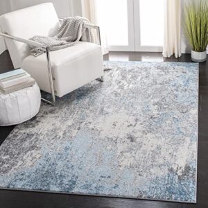 safavieh tulum collection 10′ square grey/blue tul207f modern abstract non-shedding living room bedroom dining home office area rug