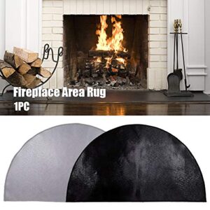 Fireplace Fire Retardant Area Rug, Fiberglass Half Round Non Slip Hearth Mat Carpet Fire Retardant Protect Floor from Sparks Embers