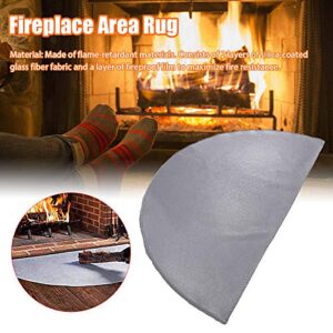 Fireplace Fire Retardant Area Rug, Fiberglass Half Round Non Slip Hearth Mat Carpet Fire Retardant Protect Floor from Sparks Embers