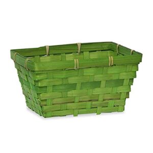 the lucky clover trading rectangular bamboo basket small – green 7in