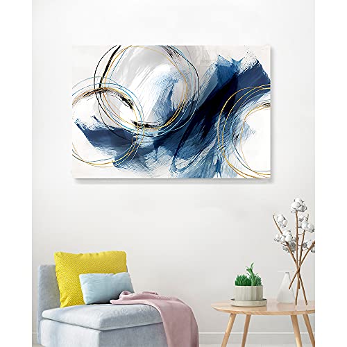 Wall Art Canvas Abstract Art Paintings Blue Fantasy Colorful Graffiti on White Background Modern Artwork Decor for Living Room Bedroom Kitchen 48x32in