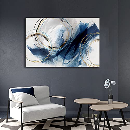 Wall Art Canvas Abstract Art Paintings Blue Fantasy Colorful Graffiti on White Background Modern Artwork Decor for Living Room Bedroom Kitchen 48x32in