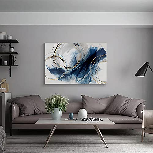 Wall Art Canvas Abstract Art Paintings Blue Fantasy Colorful Graffiti on White Background Modern Artwork Decor for Living Room Bedroom Kitchen 48x32in