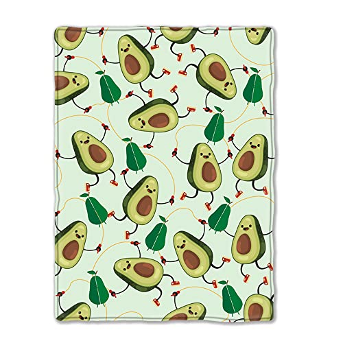 Hionhsw Avocado Blanket Throw Lightweight Flannel Blankets for Mom Bed Sofa Couch 50"X40"